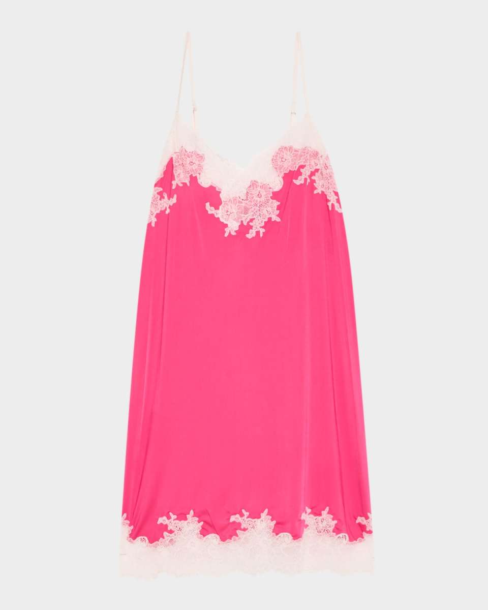 Enchant Silky Lace-Trim Chemis